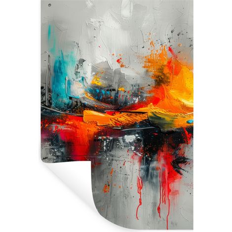 Wall Sticker Modern art - Orange - Gray - Abstract 40x60 cm