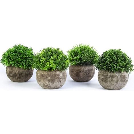 4pcs Plante Artificielle Plantes Synthétiques Décoratives en Plastique, Idéales pour Décoration Table Jardin Bureau (1/5)