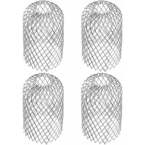 Lot de 4 Gardes de Gouttière en Métal Tamis de Filtre Extensible Crépine de Feuilles Protections de Tuyau de Descente pour Gouttières Tuyau de Descente