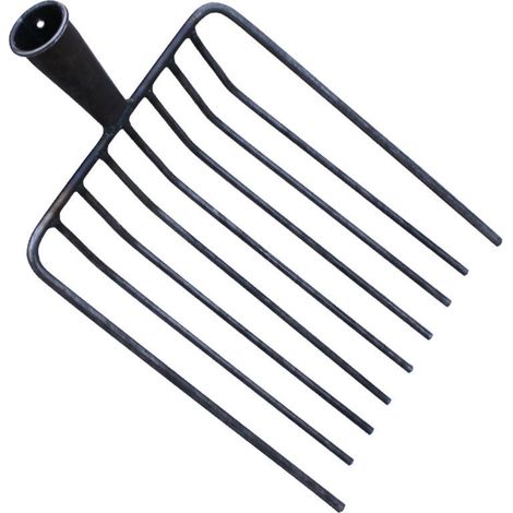 Union – Fourche à foin 9 dents – Tête en acier – Conception légère et dentée – Pour débris et travaux de jardinage