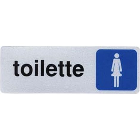 10PZ TARGHETTA ADESIVA "TOILETTE DONNA" - cm.15x5h.
