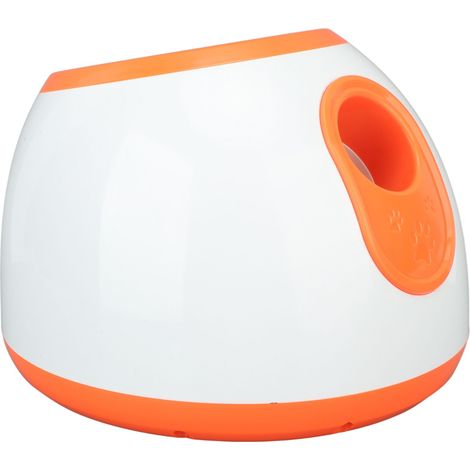 Lanceur de balles de tennis automatique interactif à portée réglable (3 balles), idéal pour les chiots et les chiens. Couleur : orange et blanc. Prise UE 100-240 V. (1/5)