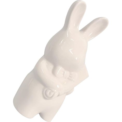 Vase en Céramique Lapin Blanc Mini Pot de Fleurs Décoratif pour Salon Jardinière Hydroponique Multifonctionnelle Petit Vase Cartoon pour Plantes Grasses et Fleurs Séchées (1/5)