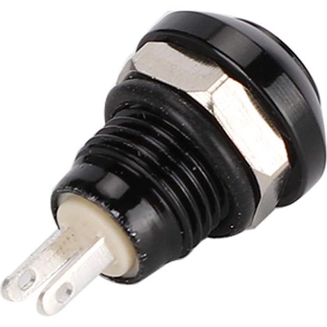 Momentané Bouton-Poussoir, 1A 24V 8mm Commutateur à Bouton-Poussoir en Acier Inoxydable Bouton-Poussoir on Off (NOIR) (1/5)