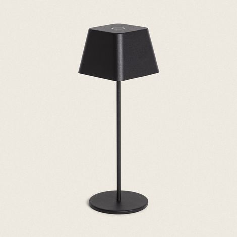 Lámpara de Mesa LED Portátil para Exterior Aluminio con Batería Recargable Willy Negro