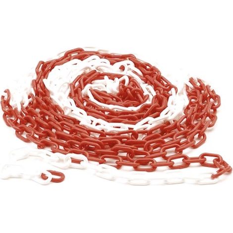 Perel – Chaîne de signalisation rouge/blanc 10 m – Bicolore pour balisage intérieur/extérieur – SKU 118610