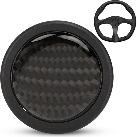 Bouton-poussoir de klaxon en fibre de carbone pour volant MOMO (6 boulons) - Pièces détachées automobiles modifiées (1/5)