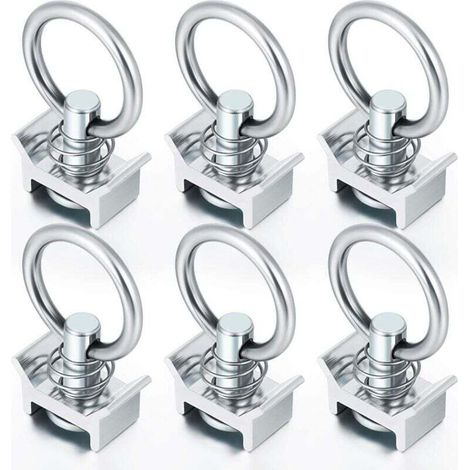 Lot of 6 Pions simples avec anneau pions d'arrimage aéro pour rail d'arrimage aéronautique pion d'ancrage anneau