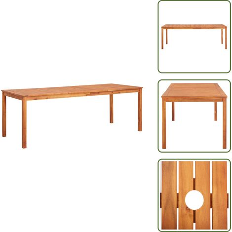 Table de jardin 215x90x74 cm Bois d'acacia massif - Table De Jardin - Table Extérieure - Acacia Massif - Mobilier De Jardin - Table À Manger (1/5)