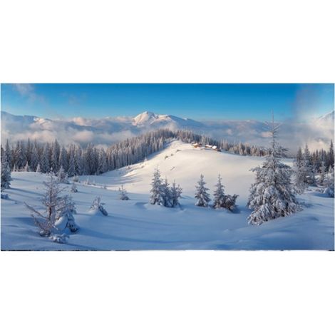 Poster in tessuto "Foresta invernale" per villaggi Natalizi -Grande