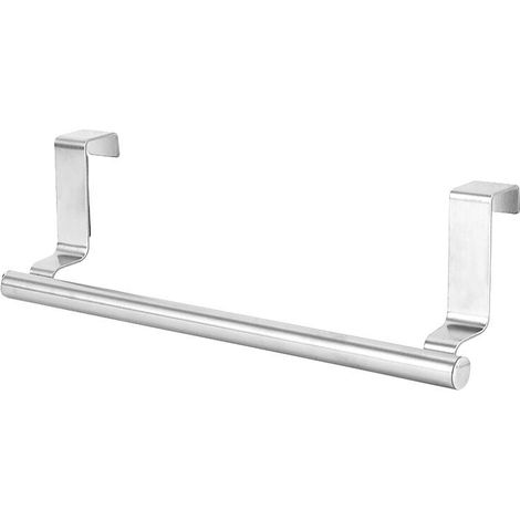 Piece of silver hanging kitchen towel holder - 23 cm long, made of stainless steel - no drilling, can be used as a towel holder with a rod, YMYNY (1/3)