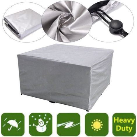 1 protection rectangulaire pour meubles de jardin, polyester, imperméable, anti-poussière, anti-UV, pour chaises ou tables de jardin (dimensions : 190x125x80 cm) (1/4)