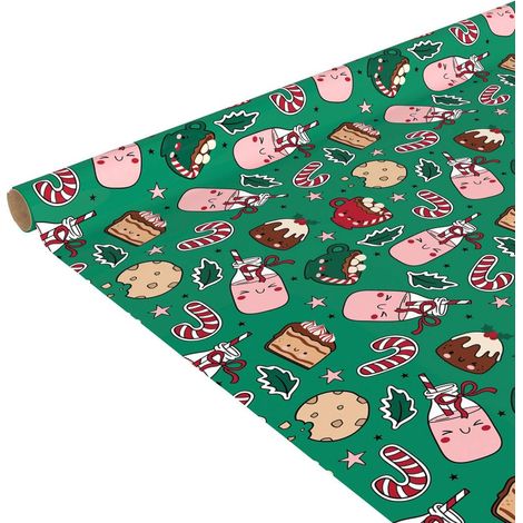 Traditionelles grünes Weihnachtsgeschenkpapier, 200 x 70 cm - (1/5)