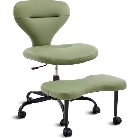 Silla de meditación ergonómica con ruedas silenciosas y altura ajustable, verde HOMVRA (1/5)