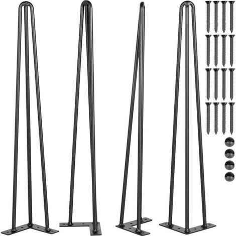 Pieds de table - 4 pièces - 40,7 cm - VEVOR - Pieds de meuble à 3 barres (1/4)