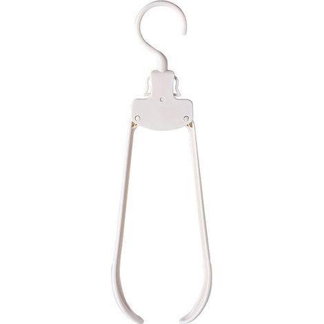 Foldable hanger, white, ergonomic anti-deformation design, space-saving, travel-friendly, practical, detachable, non-slip, quick-drying, 10 pieces, 30cm (1/5)