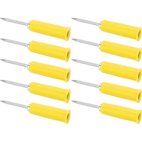 Lot de 10 fiches banane à piquer, PVC jaune, conversion 2mm/0.08in à 4mm/0.16in, broches isolantes pour multimètre (1/5)