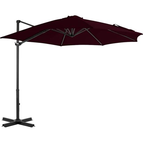 Ampelschirm mit Aluminium-Mast 300 cm Rot