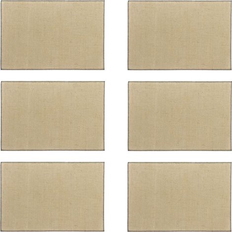 Lot de 6 sets de table en jute et contour 45x30cm