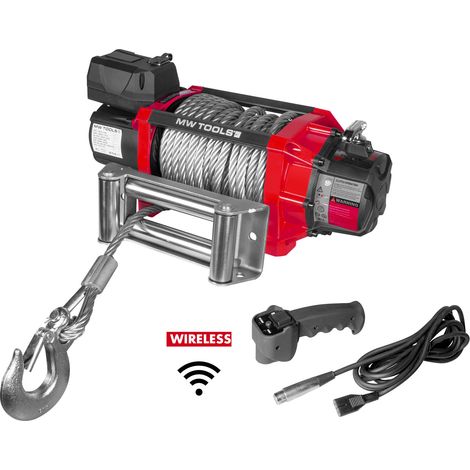Mw Tools – Treuil électrique 24V 8164 kg – Câble acier 22m – Télécommande sans fil – Étanchéité IP68 – SEL820024