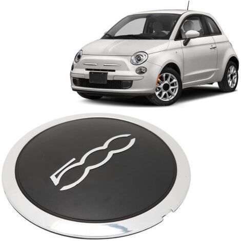 Enjoliveur central enjoliveur central avec garniture chromée 68078419ac fiat 500 enjoliveur central remplacement enjoliveur central pour roue de voiture - noir (1/4)