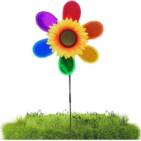 Moulin Jardin – PVC 63x28cm Éoliennes Jardin Moulinette Réfléchissante Moulin Anti-Oiseaux Réfléchissant Moulinettes Arc-en- Colorées pour Décoration Jardins, Dissuasion Oiseaux (1/5)