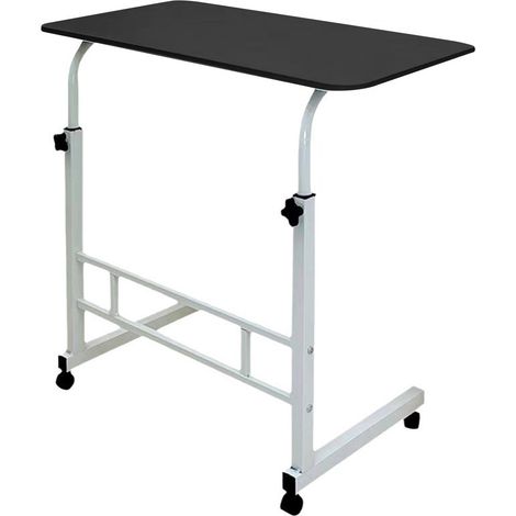 Bureau ordinateur roulant, table d'étude relevable,Noir, 80 x 40 x 69 cm (1/5)