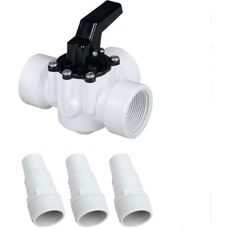 Conector de manguera de bomba de piscina de 3 vías - Válvulas divisorias - Pieza de gestión de piscinas - Válvulas de repuesto para manguera de succión de piscina (1/4)