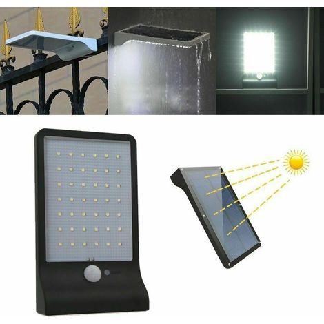 20W Faretto 42 LED Pannello Solare Ricaricabile Sensore Movimento Crepuscolare ip65 (1/5)