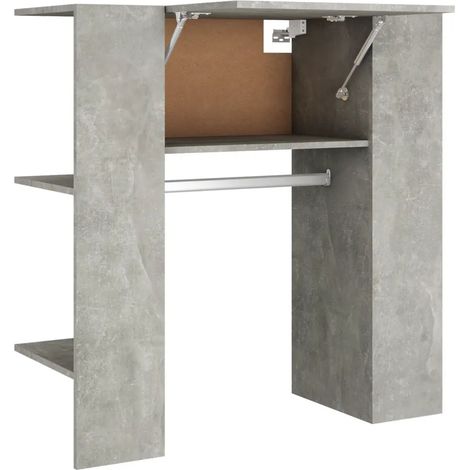 Armadio da ingresso moderno e salvaspazio 97,5 x 37 x 99 cm design elegante in legno composito grigio cemento 020047946