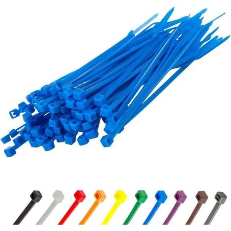 Kabelbinder 100 Stück Blau 2,5mm 8,1kg 100 mm x 2,5 mm Blau (1/5)