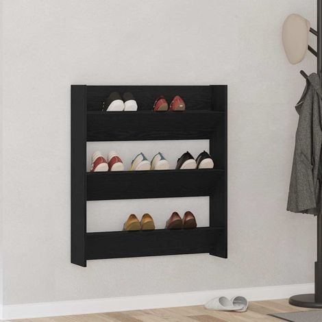 vidaXL Schuhschrank Schwarz Eiche 80x18x90 cm Holzwerkstoff (1/5)