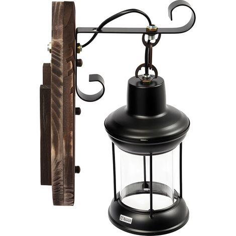 Vintage Industry Wall Lights Wooden Sconce Lamp Rustic Wall Sconce Light 220V (1/5)