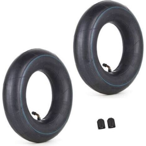 Lot de 2 Chambre à air 4,00/3,50-6 350/400-6 3.50-6 4.00-6 4.10-6 avec tige de valve coudée TR87 Remplacement pour camions à main Tondeuses à gazon Remorques de jardin Brouettes (1/5)