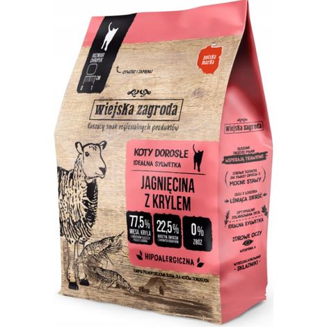 Wiejská Zagroda Comida seca para gatos 400g - Adultos Cordero con krill 400g