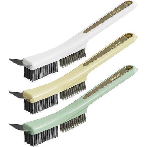 Lot de 3 brosses de nettoyage pour four, plan de travail et plaques de cuisson. Brosse anti-taches d'huile avec grattoir intégré. (1/3)