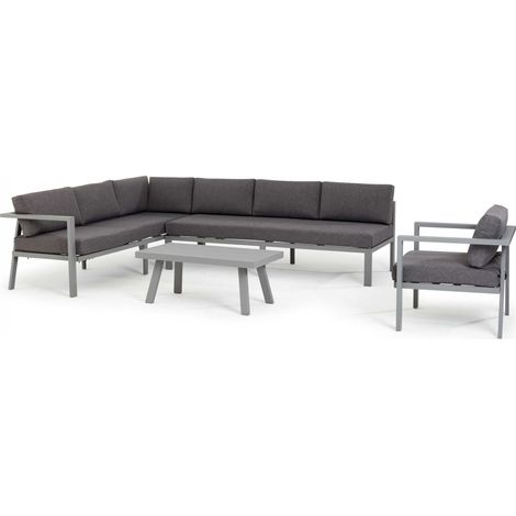 Salon de jardin 6 places en aluminium