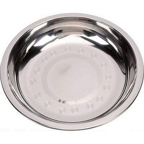 Assiette ronde incassable en acier inoxydable épais de qualité alimentaire, idéale pour la maison et le camping. (1/5)
