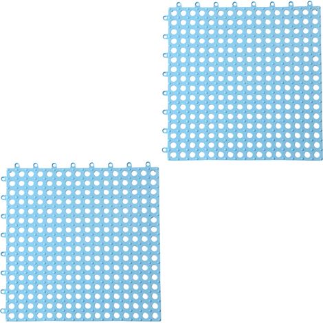 Carrelage de sol avec trous d'évacuation, tapis de douche antidérapant en PVC souple, tapis de sol en caoutchouc pour piscine (1/5)