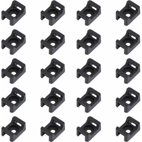 150PCS Attache de câble noir supports 23mmx16mm de type selle support de base de câble (1/4)