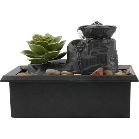 Fontaine de bureau en forme de nénuphar, 11,7 cm, cascade d'intérieur rechargeable par USB avec éclairage LED pour chambre, salon et espace de travail. (1/3)