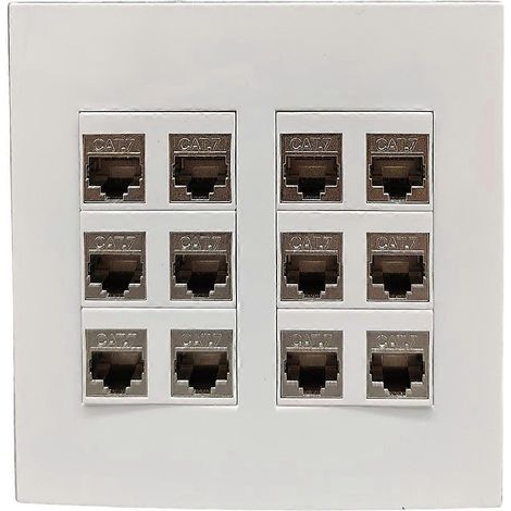 Panneau mural Ethernet blindé CAT7 RJ45 à 12 ports pour connexion Internet 10 Gb/s. (1/5)