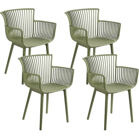 Set of 4 Garden Chairs PESARO Green (1/5)