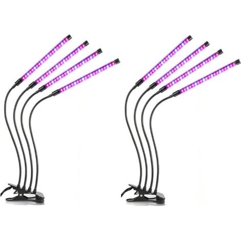 Lampe de croissance / éclairage pour plantes avec 4 tubes fluorescents LED flexibles (lot de 2) (1/5)