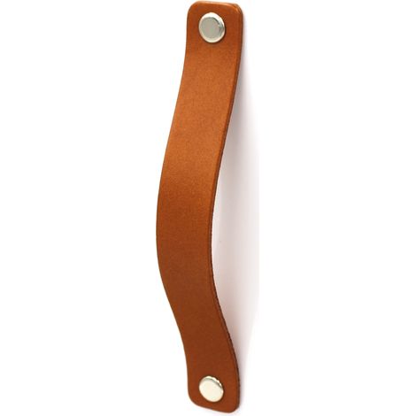 Maniglia per mobili, pelle, 128 mm, cognac, Black Tree + accessori e viti (1/5)