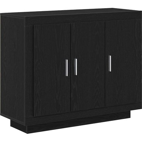 Maison Exclusive - Credenza Rovere Nero 92 x 35 x 75 cm Legno multistrato