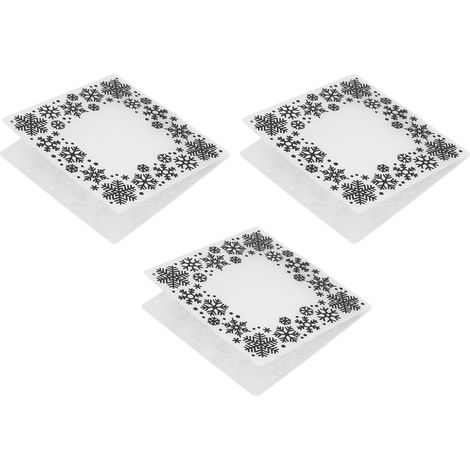 Lot de 3 Gabarits d'Estampage Flocon de Neige, Pochoir en Relief pour Cartes, Invitations, Scrapbooking et Artisanat DIY (1/5)