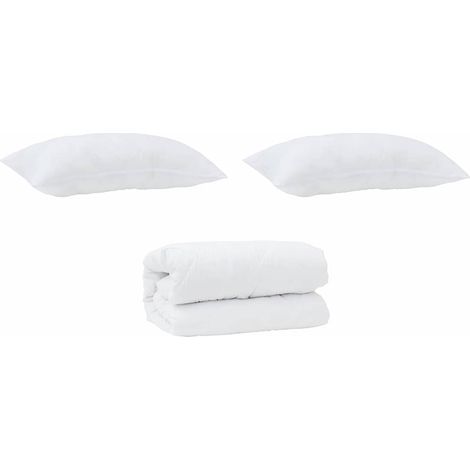 Couette avec Oreillers avec oreiller 3 pcs,Duvet Blanc Microfibre CFW75484 (1/5)