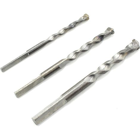 Jeu de 3 forets triangle pour marteau perforateur, embouts de rainurage pour béton, perçage mural (1/2)