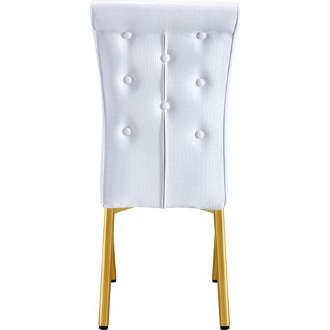 Lot de 4 chaises de salle à manger rétro rembourrées façon peau d'alligator, avec design à boucle en cristal et similicuir, pour une touche d'élégance et de mystère dans l'espace repas. Pieds en métal (1/5)